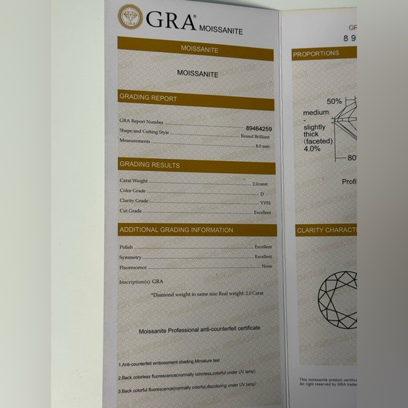 New in box!  Halo moissanite earrings, 2ct silver. - Picture 4 of 7